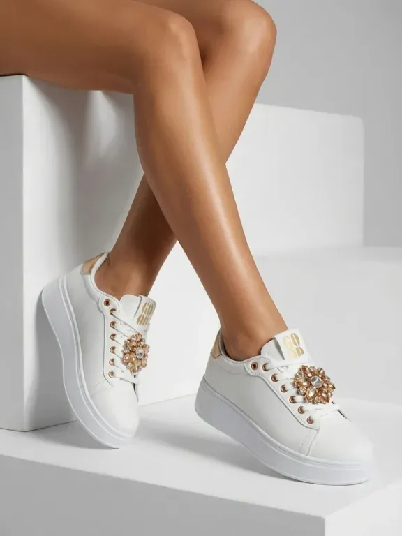Sportowe sneakersy damskie na platformie Flowers Power
