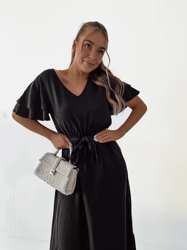 Royalfashion Damska prosta sukienka midi
